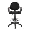 Jea Drafting Stool Chair | Loop Arms | Black Tweed | Round Footring BM340766