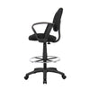 Jea Drafting Stool Chair | Loop Arms | Black Tweed | Round Footring BM340766