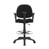 Jea Drafting Stool Chair | Loop Arms | Black Tweed | Round Footring BM340766