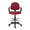 Jea Drafting Stool Chair | Loop Arms | Burgundy Red Tweed | Round Footring BM340767