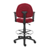 Jea Drafting Stool Chair | Loop Arms | Burgundy Red Tweed | Round Footring BM340767