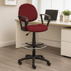 Jea Drafting Stool Chair | Loop Arms | Burgundy Red Tweed | Round Footring BM340767