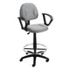 Jea Drafting Stool Chair | Loop Arms | Gray Tweed | Round Footring BM340768