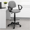 Jea Drafting Stool Chair | Loop Arms | Gray Tweed | Round Footring BM340768
