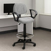 Jea Drafting Stool Chair | Loop Arms | Gray Tweed | Round Footring BM340768