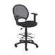Rea Drafting Stool Chair | Adjustable Arms | Black Mesh | Chrome Footring BM340769
