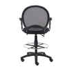 Rea Drafting Stool Chair | Adjustable Arms | Black Mesh | Chrome Footring BM340769