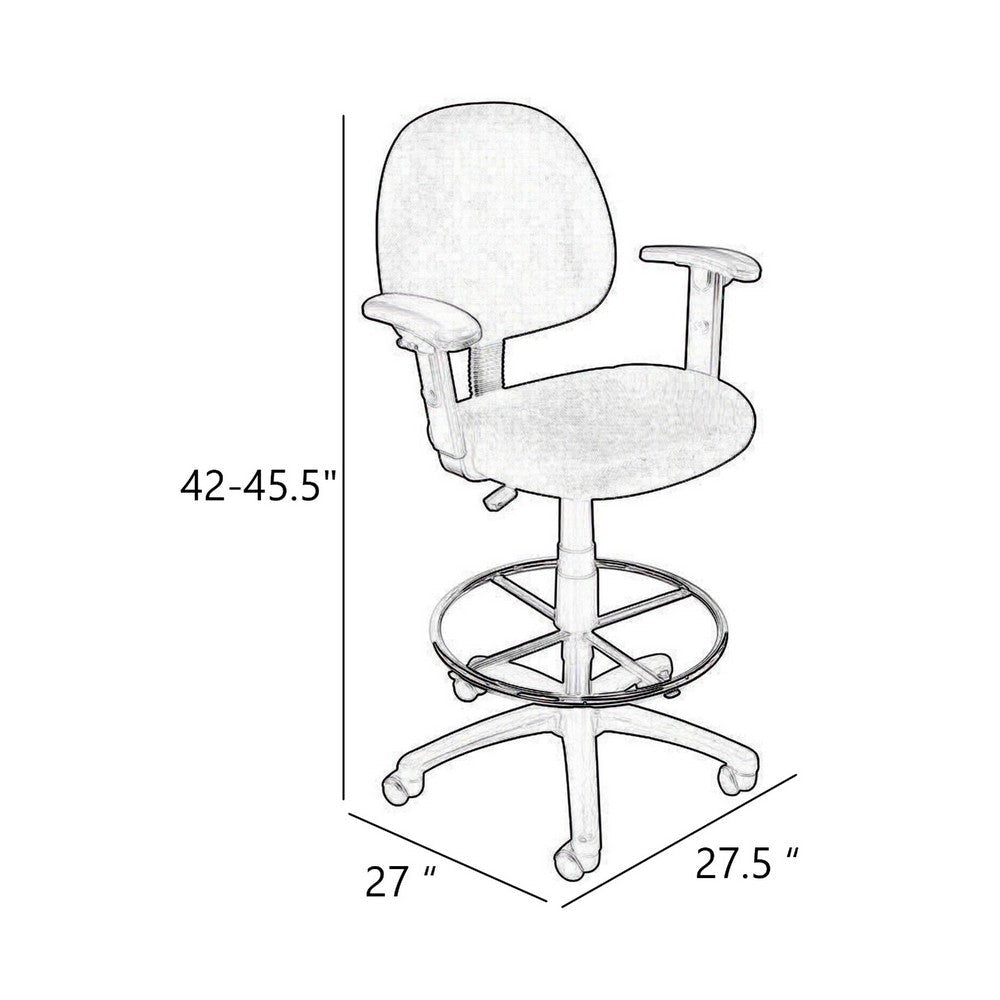 Rea Drafting Stool Chair | Adjustable Arms | Black Mesh | Chrome Footring BM340769