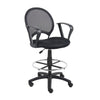 Rea Drafting Stool Chair | Loop Arms | Black Mesh | Chrome Footring BM340770