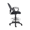 Rea Drafting Stool Chair | Loop Arms | Black Mesh | Chrome Footring BM340770