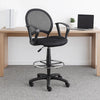 Rea Drafting Stool Chair | Loop Arms | Black Mesh | Chrome Footring