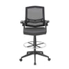 Drafting Stool Chair | Flip-Up Arms | Black Linear Mesh | Chrome Footring BM340771