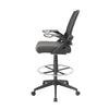 Drafting Stool Chair | Flip-Up Arms | Black Linear Mesh | Chrome Footring BM340771