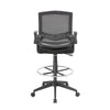 Drafting Stool Chair | Flip-Up Arms | Black Linear Mesh | Chrome Footring BM340771
