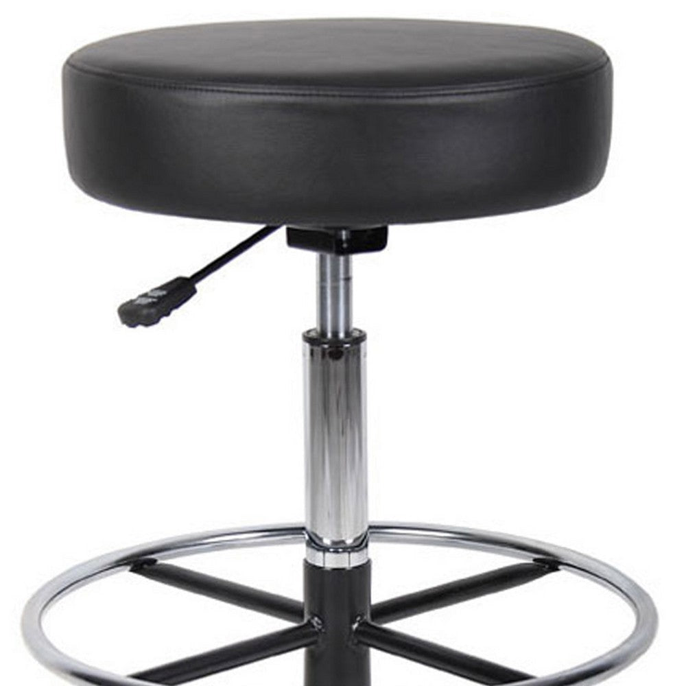 Fea Medical Drafting Stool | Round Black Vinyl | Chrome Footring BM340773