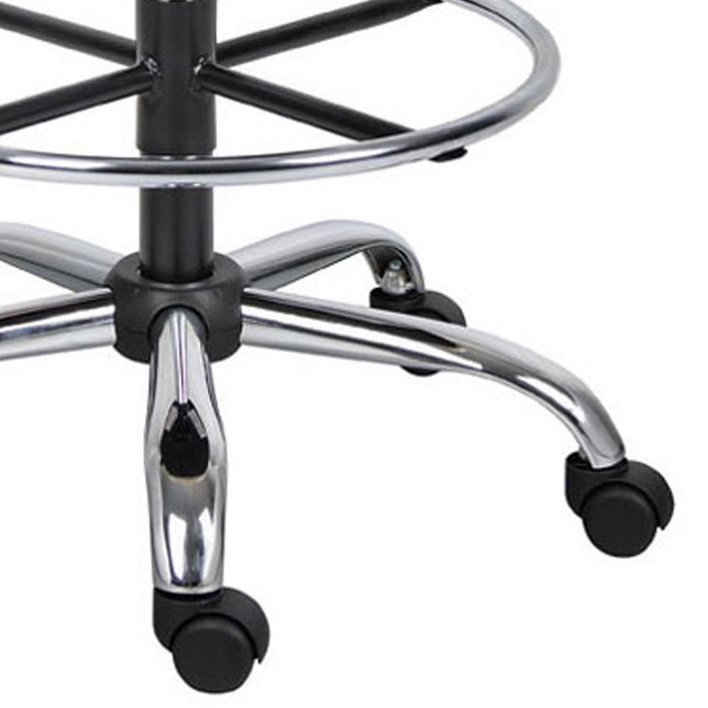 Fea Medical Drafting Stool | Round Black Vinyl | Chrome Footring BM340773