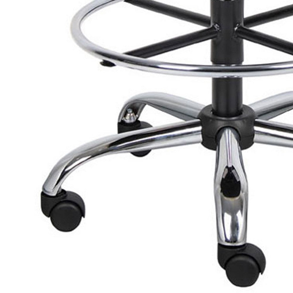 Fea Medical Drafting Stool | Round Black Vinyl | Chrome Footring BM340773