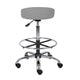 Fea Medical Drafting Stool | Round Gray Vinyl | Chrome Footring BM340774