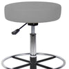 Fea Medical Drafting Stool | Round Gray Vinyl | Chrome Footring BM340774