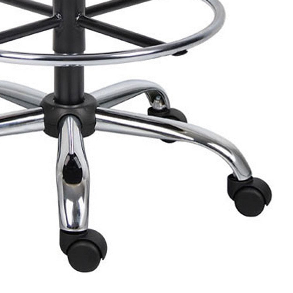 Fea Medical Drafting Stool | Round Gray Vinyl | Chrome Footring BM340774