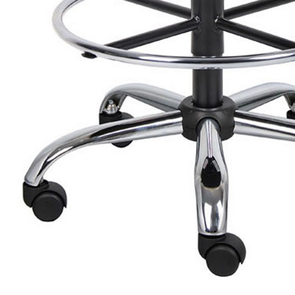 Fea Medical Drafting Stool | Round Gray Vinyl | Chrome Footring BM340774