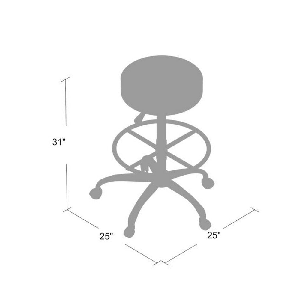 Fea Medical Drafting Stool | Round Gray Vinyl | Chrome Footring BM340774