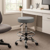 Fea Medical Drafting Stool | Round Gray Vinyl | Chrome Footring BM340774
