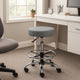 Fea Medical Drafting Stool | Round Gray Vinyl | Chrome Footring BM340774