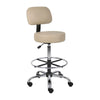 Fea Medical Drafting Stool | Beige Vinyl | Low Back & Padded Seat | Chrome BM340775