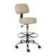 Fea Medical Drafting Stool | Beige Vinyl | Low Back & Padded Seat | Chrome BM340775