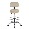 Fea Medical Drafting Stool | Beige Vinyl | Low Back & Padded Seat | Chrome BM340775