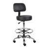 Fea Medical Drafting Stool | Black Vinyl | Low Back & Padded Seat | Chrome BM340776