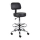 Fea Medical Drafting Stool | Black Vinyl | Low Back & Padded Seat | Chrome BM340776