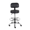 Fea Medical Drafting Stool | Black Vinyl | Low Back & Padded Seat | Chrome BM340776
