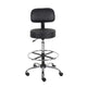 Fea Medical Drafting Stool | Black Vinyl | Low Back & Padded Seat | Chrome BM340776