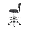 Fea Medical Drafting Stool | Black Vinyl | Low Back & Padded Seat | Chrome BM340776