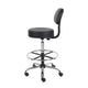 Fea Medical Drafting Stool | Black Vinyl | Low Back & Padded Seat | Chrome BM340776
