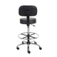 Fea Medical Drafting Stool | Black Vinyl | Low Back & Padded Seat | Chrome BM340776