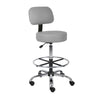 Fea Medical Drafting Stool | Gray Vinyl | Low Back & Padded Seat | Chrome BM340777