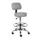 Fea Medical Drafting Stool | Gray Vinyl | Low Back & Padded Seat | Chrome BM340777