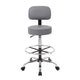 Fea Medical Drafting Stool | Gray Vinyl | Low Back & Padded Seat | Chrome BM340777
