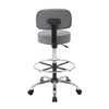 Fea Medical Drafting Stool | Gray Vinyl | Low Back & Padded Seat | Chrome BM340777