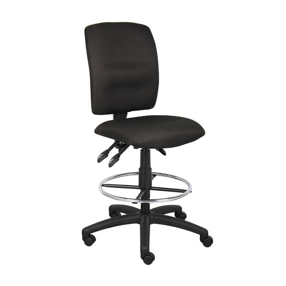 Jea Drafting Stool | Seat Tilt Lock | Chrome Footring | Black Crepe BM340778