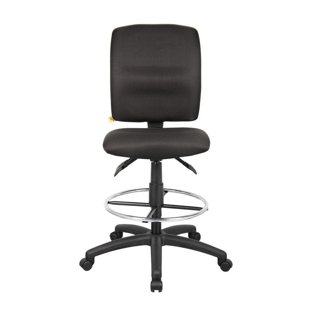 Jea Drafting Stool | Seat Tilt Lock | Chrome Footring | Black Crepe BM340778