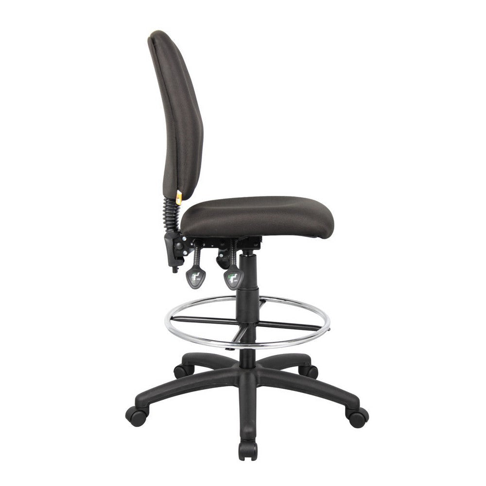 Jea Drafting Stool | Seat Tilt Lock | Chrome Footring | Black Crepe BM340778