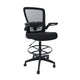 Dea Drafting Stool Chair | Flip-Up Arms | Black Mesh | Chrome Footring BM340779