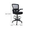 Dea Drafting Stool Chair | Flip-Up Arms | Black Mesh | Chrome Footring BM340779