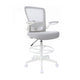 Dea Drafting Stool Chair | Flip-Up Arms | Gray Mesh | Chrome Footring BM340780