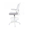 Dea Drafting Stool Chair | Flip-Up Arms | Gray Mesh | Chrome Footring BM340780