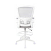 Dea Drafting Stool Chair | Flip-Up Arms | Gray Mesh | Chrome Footring BM340780